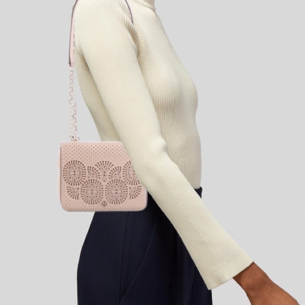 Tory Burch leather chain link crossbody bag